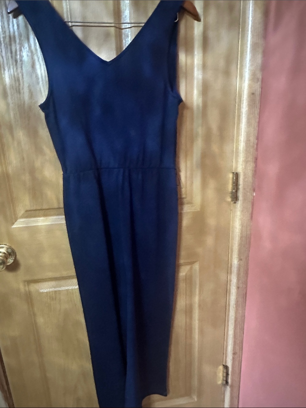 POPSUGAR Navy V-Neck Sleeveless Jumpsuit